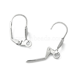 304 Stainless Steel Leverback Earring Findings, with Loop, Stainless Steel Color, 19x9.5mm, Hole: 1.6mm(STAS-E007-2)