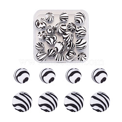 20Pcs 2 Colors Silicone Beads, DIY Nursing Necklaces Making, Chewing Pendants For Teethers, Round, Black, 10pcs/style(SIL-TA0001-07C)