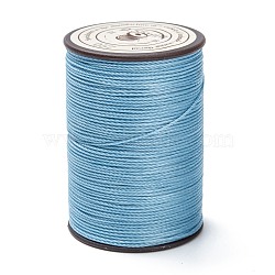 Round Waxed Polyester Thread String, Micro Macrame Cord, Twisted Cord, for Leather Sewing Stitching, Cornflower Blue, 0.55mm, about 131.23 yards(120m)/roll(YC-D004-02C-057)