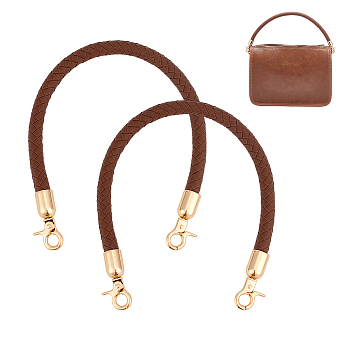 PU Leather Bag Straps, with  Zinc Alloy Swivel Clasps, for Bag Handle Replacement Accessories, Light Gold, Coconut Brown, 402x12mm