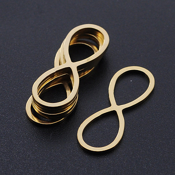 201 Stainless Steel Links connectors, Laser Cut, Infinity, Golden, 26x9x1mm, Hole: 11x7mm