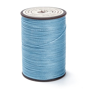 Round Waxed Polyester Thread String, Micro Macrame Cord, Twisted Cord, for Leather Sewing Stitching, Cornflower Blue, 0.55mm, about 131.23 yards(120m)/roll