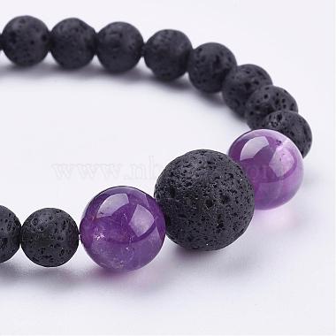 Natural Amethyst Stretch Bracelets(BJEW-JB03159-05)-2