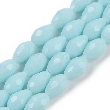 Pale Turquoise Teardrop Glass Beads