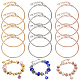 12Pcs 3 Color Stainless Steel Round Snake Chains Bracelet for Men Women(DIY-BC0009-44)-1