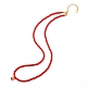 Ensembles de colliers de perles de rocaille de verre rouge et blanc(X-NJEW-JN03719)-4