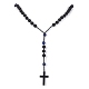 Natural Lapis Lazuli & Lava Rock & Synthetic Hematite Rosary Bead Necklaces(NJEW-JN04461-01)-1