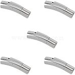304 Stainless Steel Bayonet Clasps, DIY Jewelry Making, Column, Stainless Steel Color, 28x7x7.5mm, Hole: 5mm, 5sets/box(STAS-UN0001-88D)