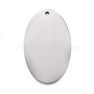 304 Stainless Steel Pendants, Stamping Blank Tag, Oval, Stainless Steel Color, 24x15x1mm, Hole: 1.2mm(STAS-F254-08P)