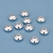 201 Stainless Steel Spacer Beads, Disc, Silver, 8x4mm, Hole: 2mm(STAS-H410-11S-A)
