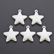 ABS Plastic Imitation Pearl Pendants, Star, Seashell Color, 32.5x29x8mm, Hole: 2mm, about 155pcs/445g(KY-T023-002)