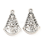 Tibetan Style Alloy Pendants, Cadmium Free & Lead Free, Cone, Antique Silver, 21x14x2.5mm, Hole: 1.6mm, about 537pcs/1000g(TIBE-P001-20AS)