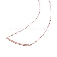 Brass Pendants Necklaces, Tube, Rose Gold, 1.6cm(NJEW-BB65368-A)