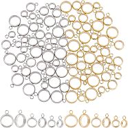 90Pcs 6 Style 201 Stainless Steel Tube Bails, Loop Bails, Ring Bail Beads, Golden & Stainless Steel Color, 9~13x6~10x2.5~4mm, Hole: 1.8mm, 15pcs/style(STAS-UN0036-39)