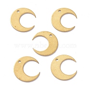 Brass Pendant, for Jewelry Making, Moon, Raw(Unplated), 12x13x0.5mm, Hole: 1mm(KK-P206-04C)