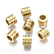 316 Surgical Stainless Steel Beads, Column, Real 14K Gold Plated, 6x5mm, Hole: 3.5mm(STAS-N097-071)