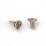 Alloy Rivets Set, Cone, Platinum, 9x7mm and 6.5x7mm, 2pcs/set(PALLOY-WH0085-60)