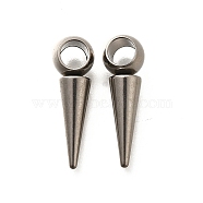 201 Stainless Steel Pendants, Cone Charm, Stainless Steel Color, 20x6.5x5mm, Hole: 4mm(STAS-F311-05P-02)