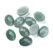 Natural Green Aventurine Cabochons, Faceted, Oval, 18x13x6mm(G-G760-A03)