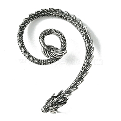 316 Surgical Stainless Steel Cuff Earrings, Dragon, Left, Antique Silver, 56x40mm(EJEW-E300-18AS-02)