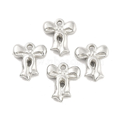 CCB Plastic Pendant, Bowknot, Platinum, 16x13x3mm, Hole: 1.5mm, about 1851pcs/500g(CCB-S164-28P)