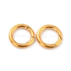 304 Stainless Steel Spring Gate Rings, O Rings, Ring, Real 18K Gold Plated, 6 Gauge, 24x4mm, Inner Diameter: 16mm(STAS-F149-22G)