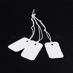 Paper Price Cards, Can be tied on the products, Rectangle, White, 25x15x0.3mm(CDIS-S023-7)