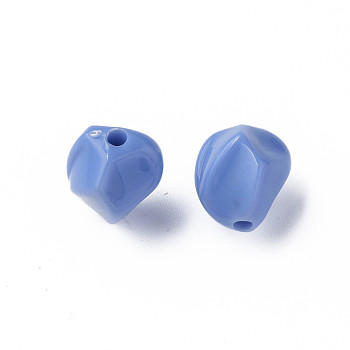 Opaque Acrylic Beads, Nuggets, Cornflower Blue, 16.5x15x13.5mm, Hole: 2.5mm, about 340pcs/500g