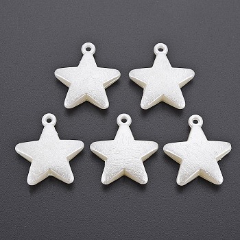 ABS Plastic Imitation Pearl Pendants, Star, Seashell Color, 32.5x29x8mm, Hole: 2mm, about 155pcs/445g