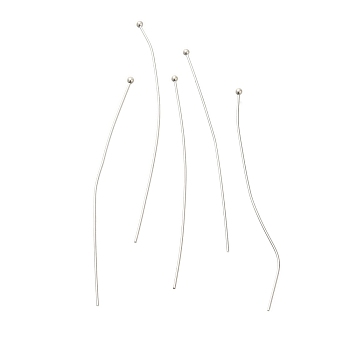 Brass Ball Head Pins, Lead Free & Cadmium Free, 925 Sterling Silver Plated, 50x0.6mm, Head: 1.5mm