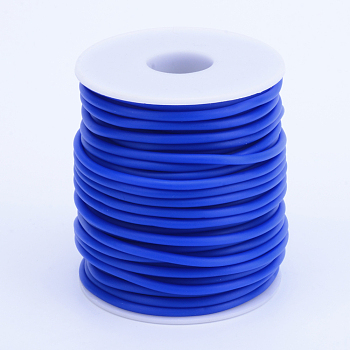 Hollow Pipe PVC Tubular Synthetic Rubber Cord, Wrapped Around White Plastic Spool, Blue, 2mm, Hole: 1mm, about 54.68 yards(50m)/roll