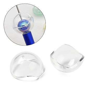 Transparent Acrylic Bead Cone, Half Round, Clear, 29x20mm, Hole: 1.6mm