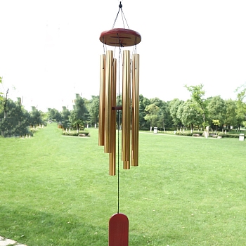 Aluminum Tube Wind Chimes, Pendant Decorations, Arch, Gold, 800mm