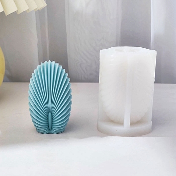3D Peacock Feather DIY Silicone Candle Molds, for Scented Candle Making, White, 6x4.5x9.25cm, Inner Diameter: 2.5x2.7cm