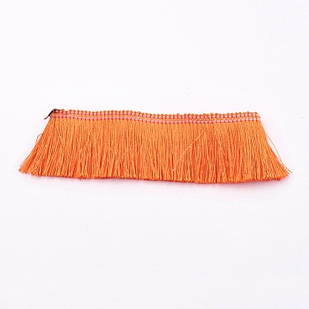 Nylon Tassel Pendants Decoration, Orange, 26x1mm