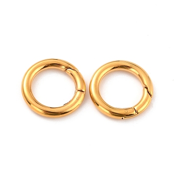 304 Stainless Steel Spring Gate Rings, O Rings, Ring, Real 18K Gold Plated, 6 Gauge, 24x4mm, Inner Diameter: 16mm