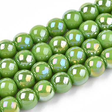 Lime Green Round Glass Beads