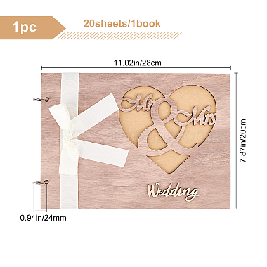 Gorgecraft Wooden Wedding Guestbooks Notepad(AJEW-GF0003-13)-2