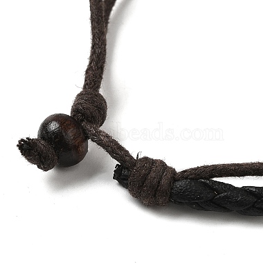 деревянные плетеные двухслойные многониточные браслеты(BJEW-P301-02)-3