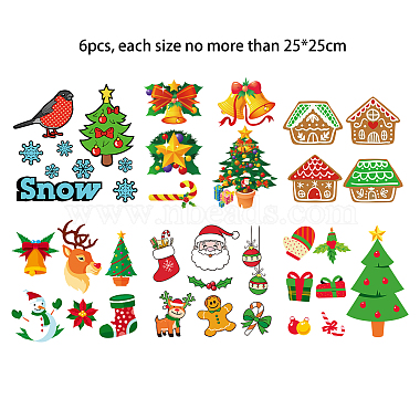 Christmas Theme PET Heat Transfer Film Logo Stickers Set(DIY-WH0230-059)-2