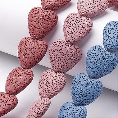 Dyed Natural Lava Rock Bead Strands(G917)-2