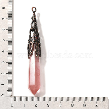 Cherry Quartz Glass Pointed Big Pendants(G-P560-02R-07)-3