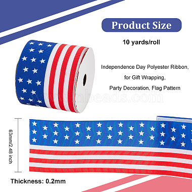 Independence Day Polyester Ribbon(OCOR-WH0078-18C)-2