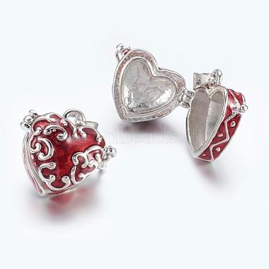 Platinum Red Heart Brass Pendants
