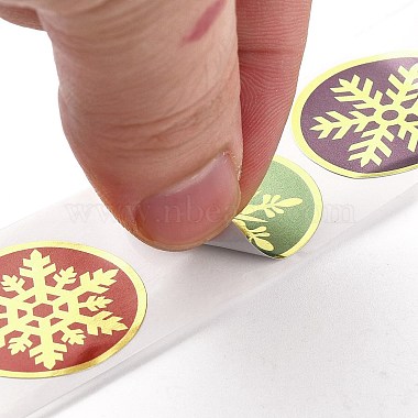 Christmas Themed Flat Round Roll Stickers(X-DIY-B045-14)-4