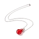Glass Perfume Vial with Crown Pendant Necklace(NJEW-H218-01B)-2