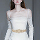 Brass Flower Bridal Belt with Glass Rhinestones for Wedding Dress(AJEW-WH0455-006G)-5