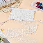 3 yards Curtain Clothes Accessories Decoration, DIY Lace Trim Embroidery Fabric, White, 95mm(SRIB-LP0001-15A)