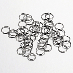 Iron Open Jump Rings, Round, Gunmetal, 8x0.7mm, 21 Gauge, Inner Diameter: 6.6mm, about 12500pcs/1000g(IFIN-A018-8mm-B)