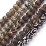 Natural Agate Beads Strands, Dyed,  Round, Mixed Color, 8mm in diameter, Hole: 1mm(G-G039-8mm-M)